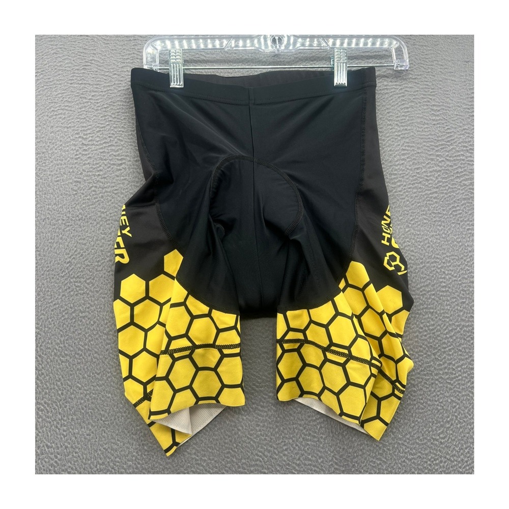 Primal Wear Cycling Shorts Mens Small Black Yellow Honey Stinger Padded Chamois